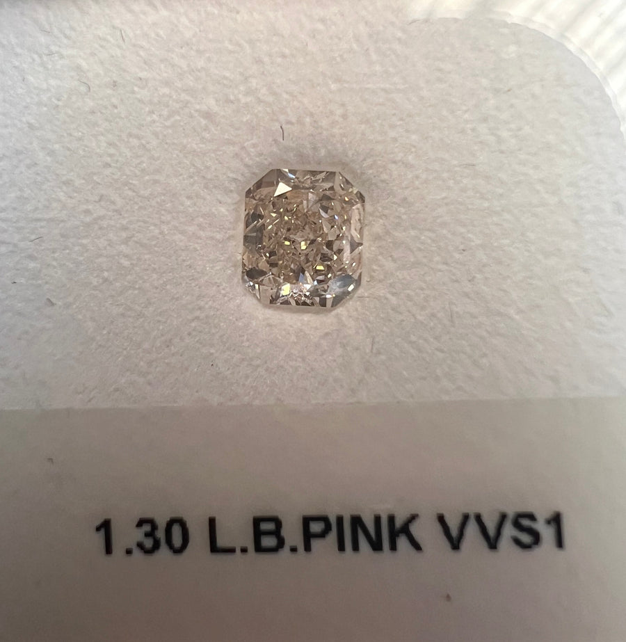 1.30 Carat RADIANT Shape PINK Color Diamond