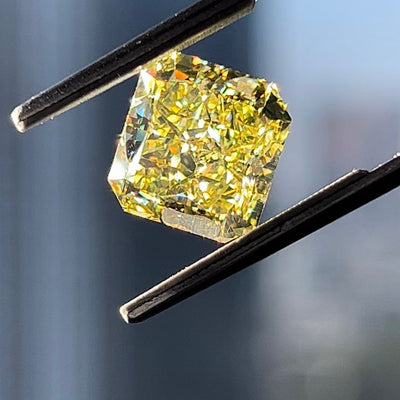 6.93 Carat RADIANT Shape YELLOW Color Diamond