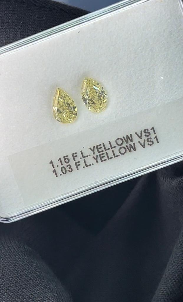 1.03 Carat PEAR Shape YELLOW Color Diamond - VMK Diamonds