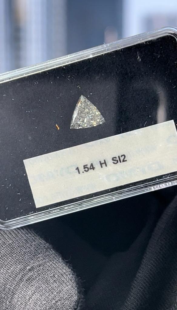 1.54 Carat TRIANGLE Shape H Color Diamond