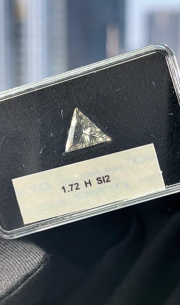 1.72 Carat TRIANGLE Shape H Color Diamond