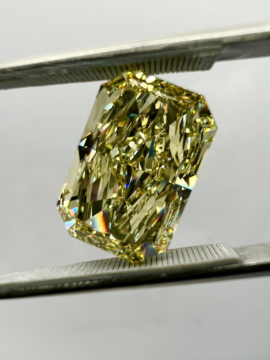 7.01 Carat RADIANT Shape YELLOW Color Diamond