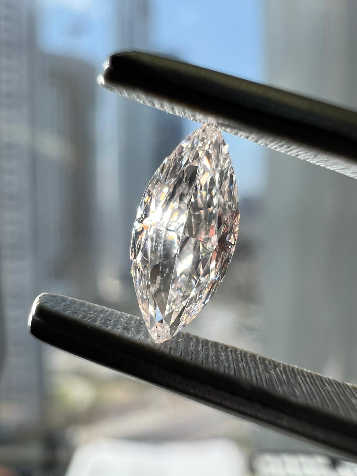 BROWN Diamond, 0.51 Carat, MARQUISE Shape, SI1 Clarity