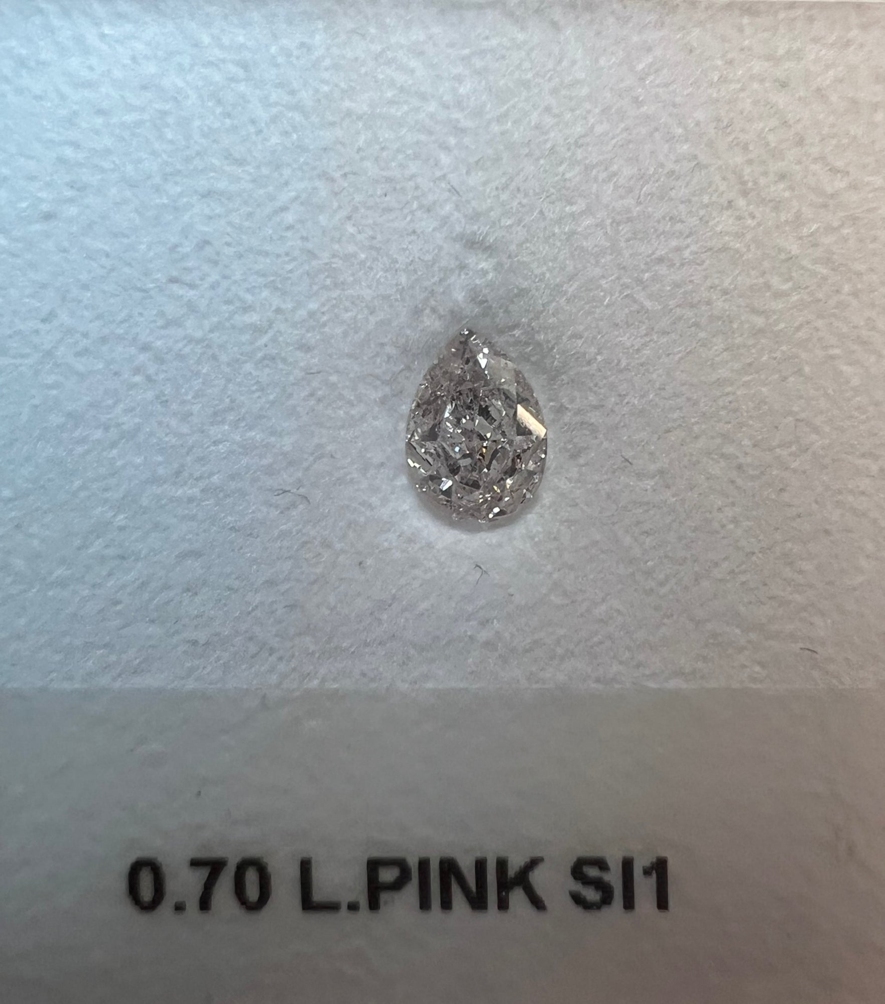 0.70 Carat PEAR Shape PINK Color Diamond