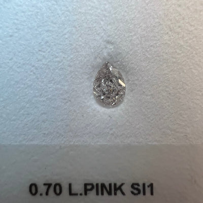 0.70 Carat PEAR Shape PINK Color Diamond