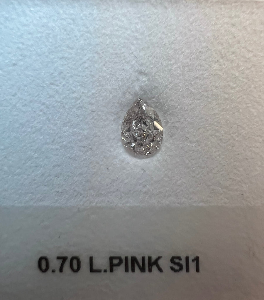 0.70 Carat PEAR Shape PINK Color Diamond