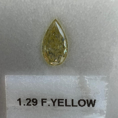1.29 Carat PEAR Shape YELLOW Color Diamond