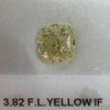 3.82 Carat CUSHION Shape LIGHT YELLOW Color Diamond