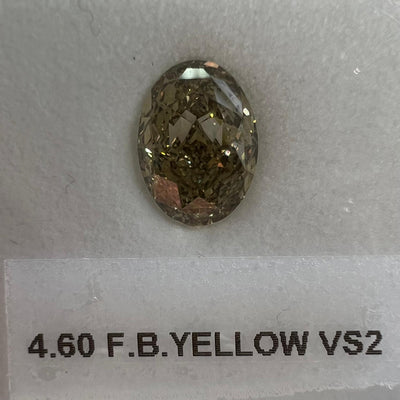 4.60 Carat OVAL Shape BROWN YELLOW Color Diamond