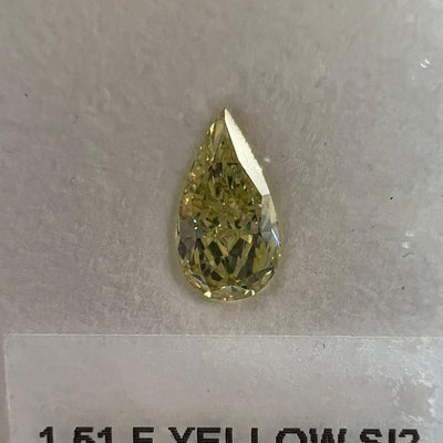 1.51 Carat PEAR Shape YELLOW Color Diamond