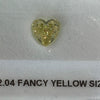 2.04 Carat HEART Shape YELLOW Color Diamond