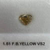 1.51 Carat HEART Shape BROWNISH YELLOW Color Diamond