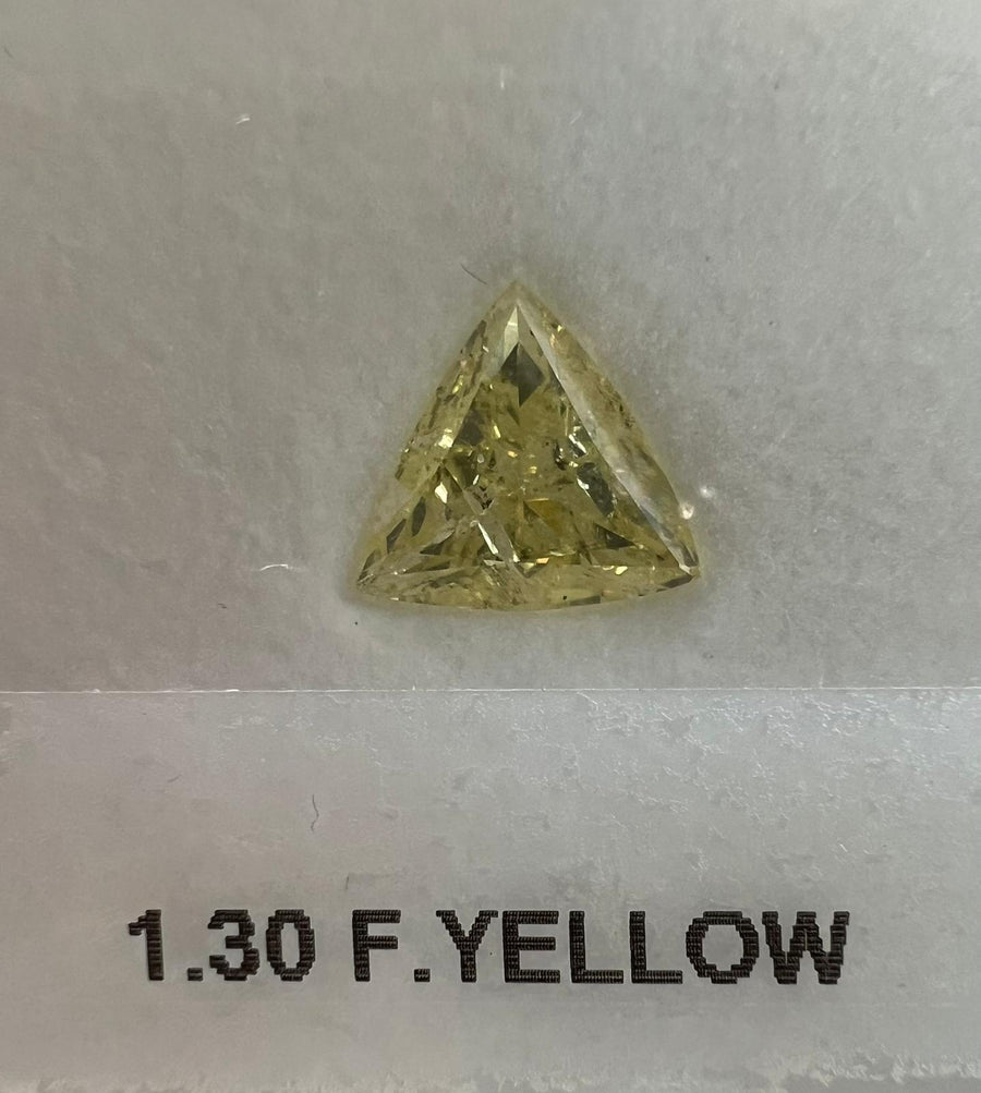 1.30 Carat TRIANGLE Shape YELLOW Color Diamond