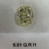 5.01 Carat CUSHION Shape QR Color Diamond
