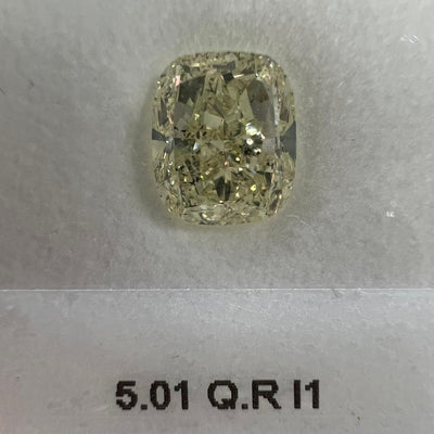 5.01 Carat CUSHION Shape QR Color Diamond