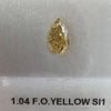 1.04 Carat PEAR Shape ORANGY YELLOW Color Diamond