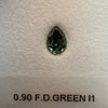 0.90 Carat PEAR Shape GREEN Color Diamond