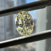 Light yellow color diamond, 1.01 carat, oval shape, VVS2 clarity