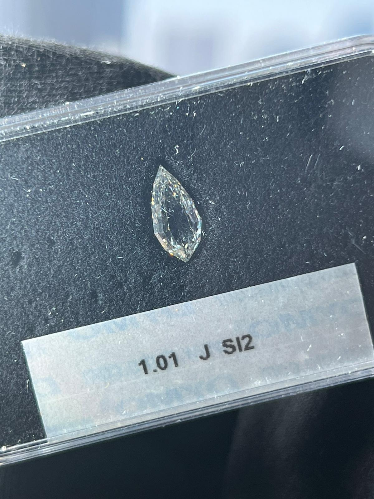 1.01 Carat PEAR Shape J Color Diamond