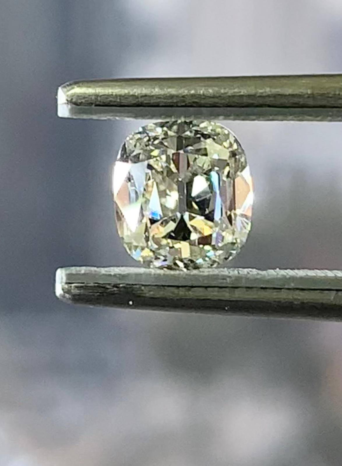 1.21 Carat CUSHION Shape N Color Diamond - VMK Diamonds