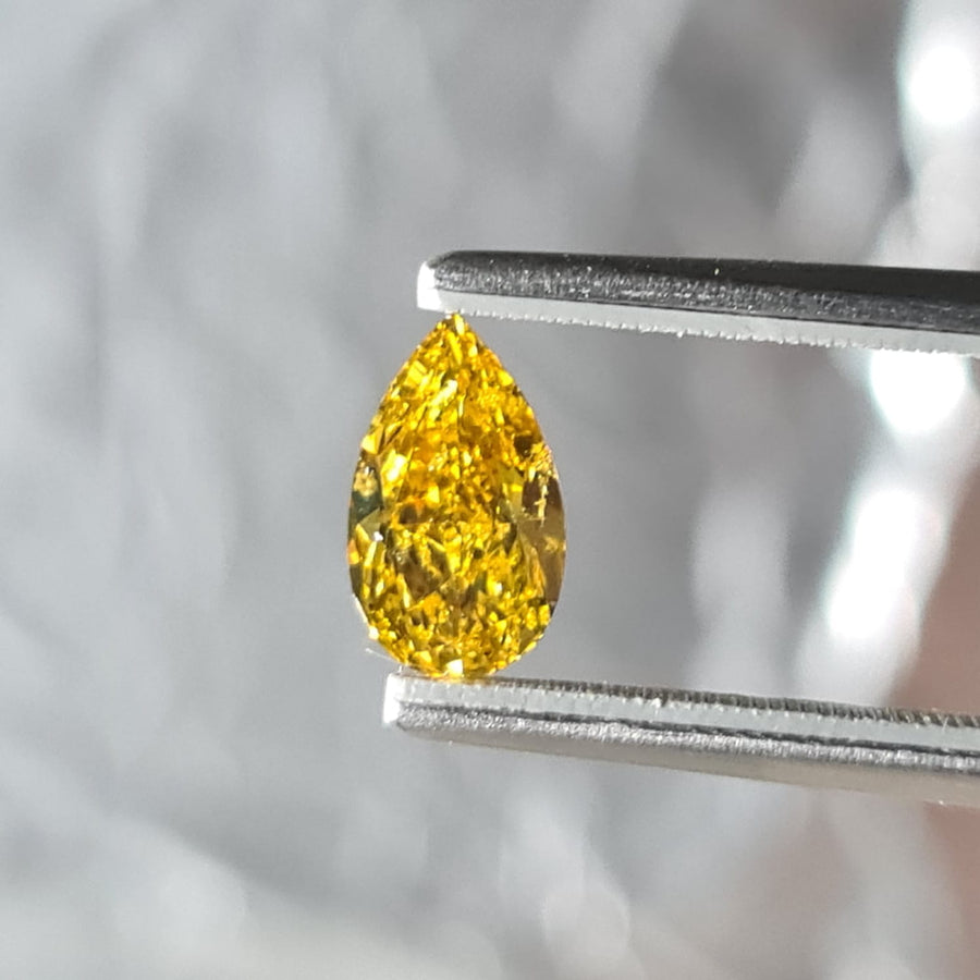 1.01 Carat PEAR Shape YELLOW Color Diamond