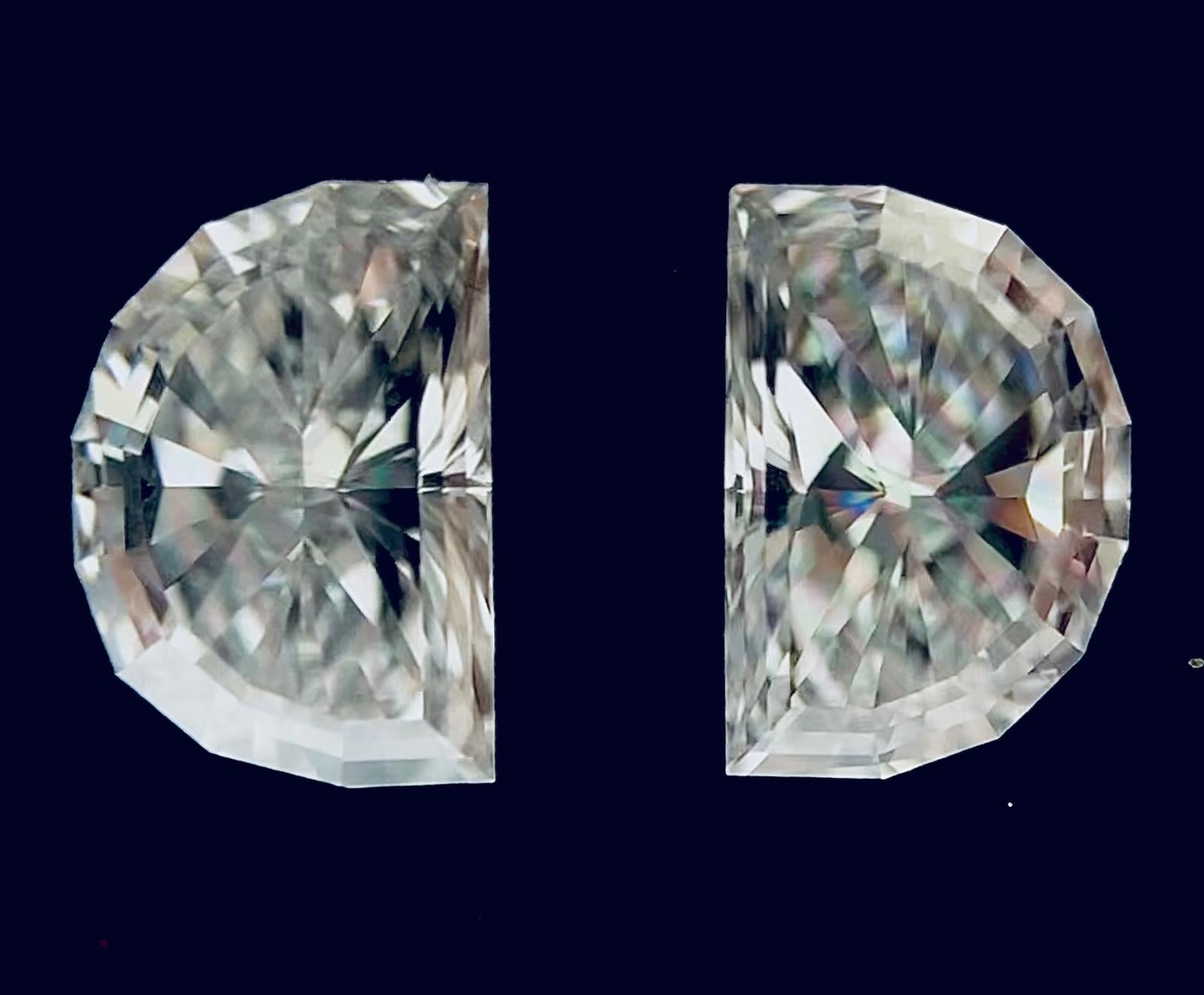 0.76 Carat HALF MOON Shape E Color Diamond