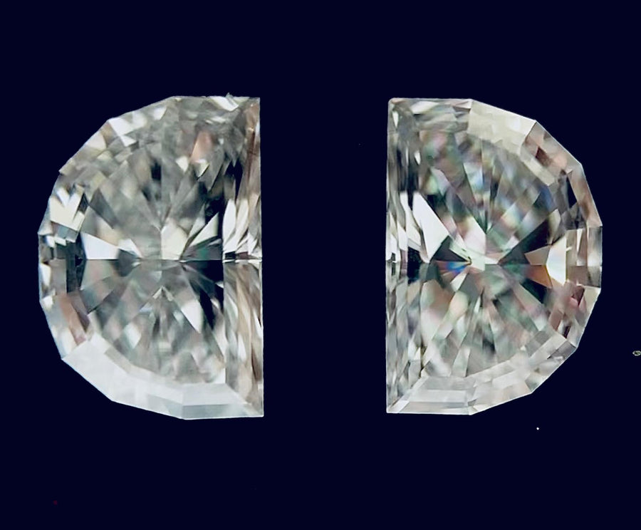 0.76 Carat HALF MOON Shape E Color Diamond