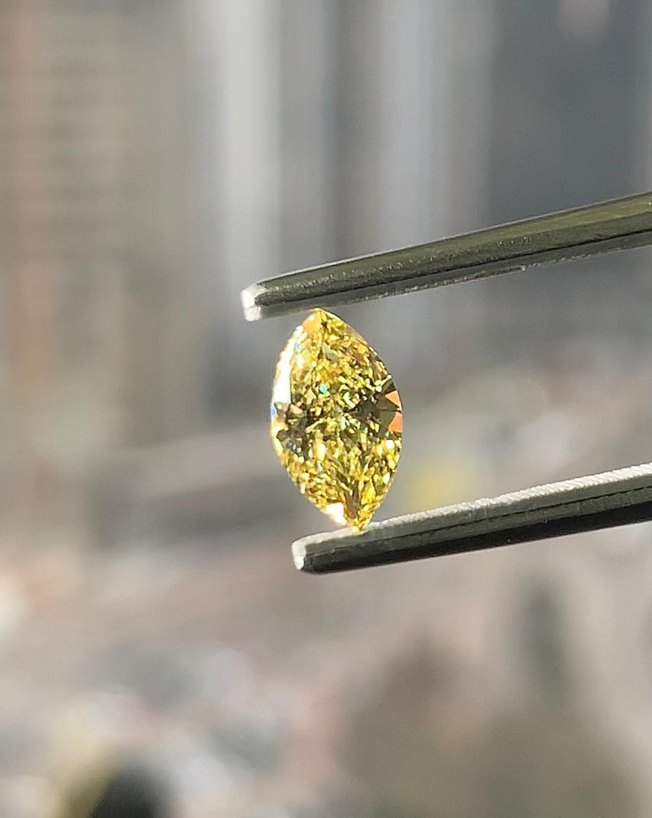 1.01 Carat MARQUISE Shape YELLOW Color Diamond