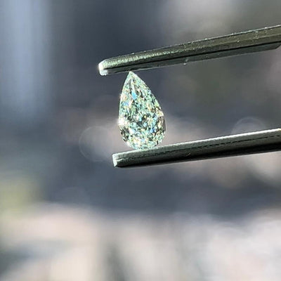 0.62 Carat PEAR Shape GREEN Color Diamond