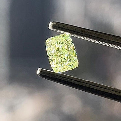 1.00 Carat CUSHION Shape GREEN Color Diamond
