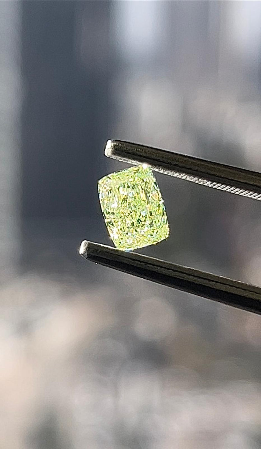 1.00 Carat CUSHION Shape GREEN Color Diamond
