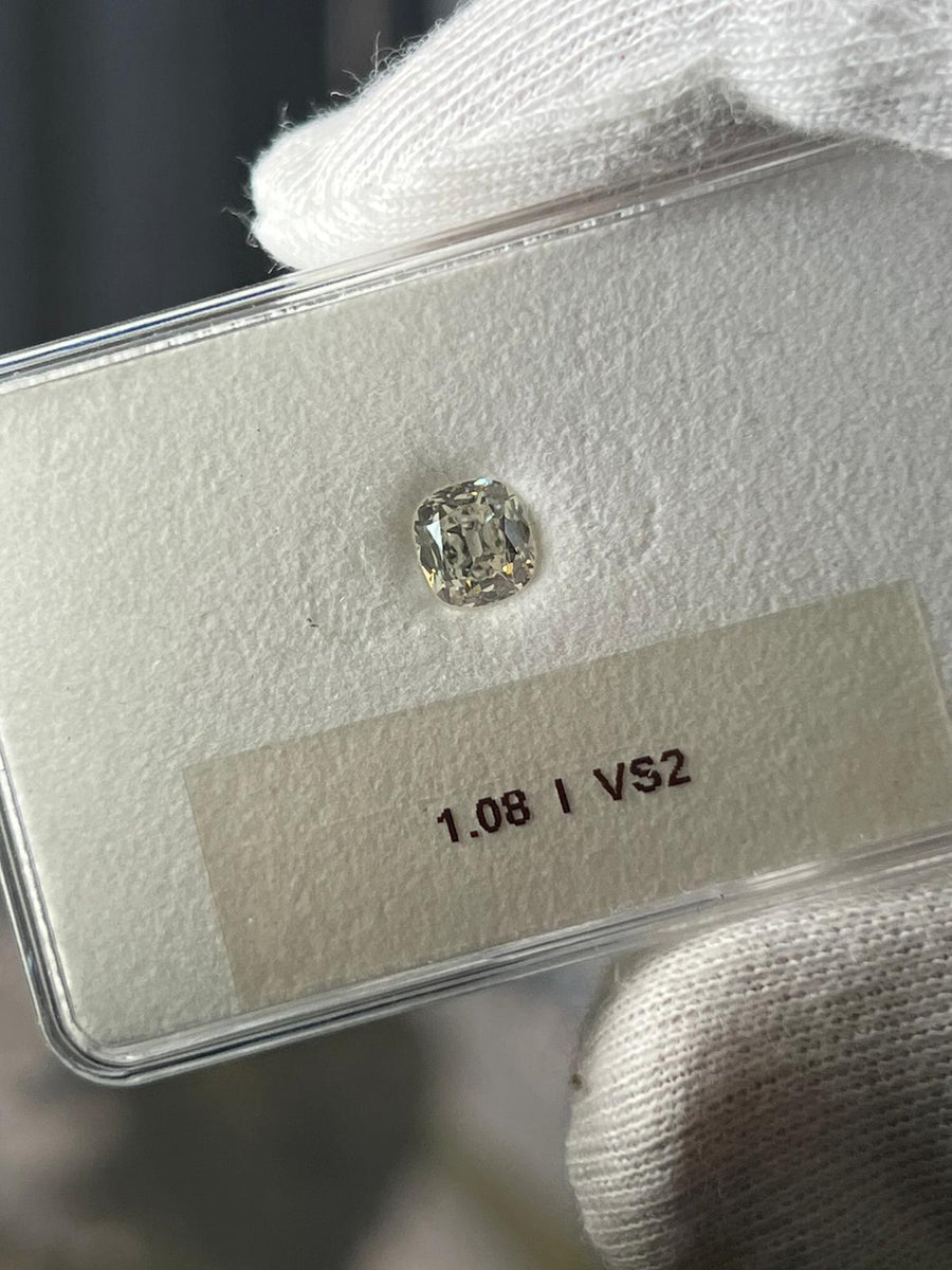 1.08 Carat CUSHION Shape I Color Diamond