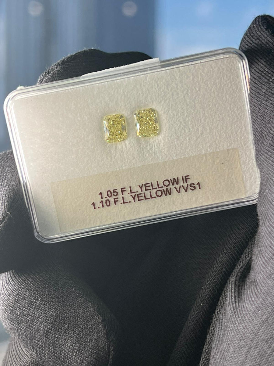 1.05 Carat RADIANT Shape YELLOW Color Diamond