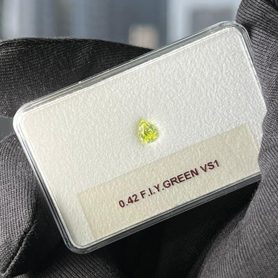 0.42 Carat PEAR Shape GREEN Color Diamond