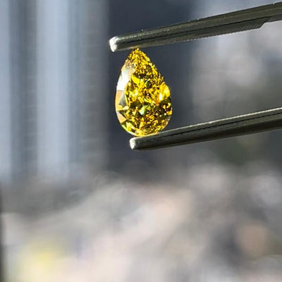 YELLOW Diamond, 1.19 Carat, PEAR Shape, VS1 Clarity