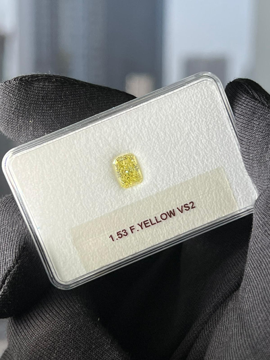1.53 Carat RADIANT Shape YELLOW Color Diamond