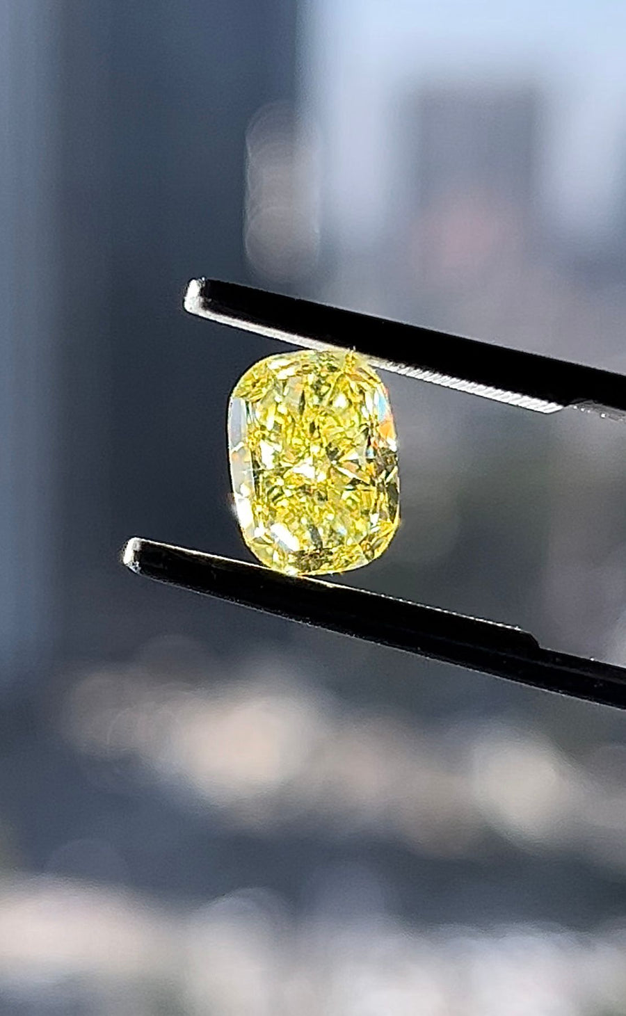 3.05 Carat CUSHION Shape YELLOW Color Diamond