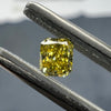 Yellow diamond, 0.23 carat, radiant shape, VVS2 clarity