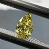 YELLOW Diamond, 0.17 Carat, PEAR Shape, VVS1 Clarity