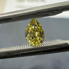 YELLOW Diamond, 0.23 Carat, PEAR Shape, VVS1 Clarity