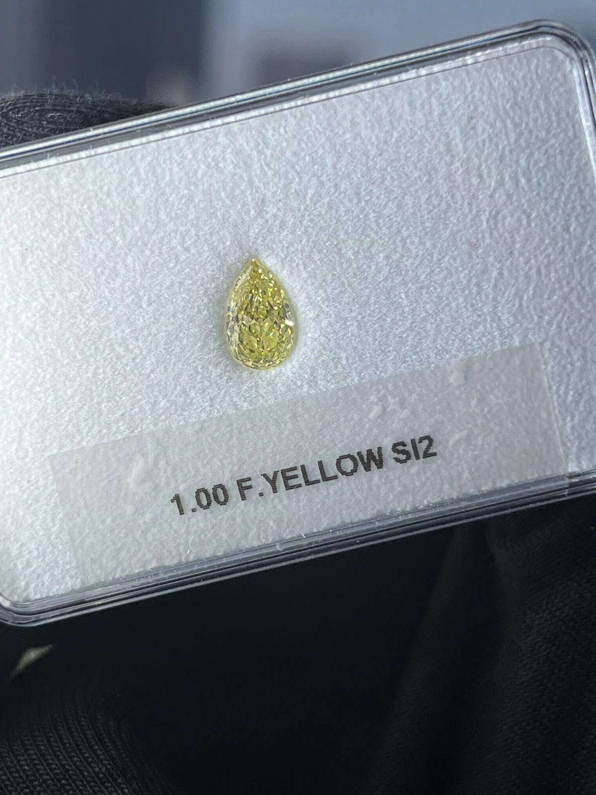 1.00 Carat PEAR Shape YELLOW Color Diamond - VMK Diamonds