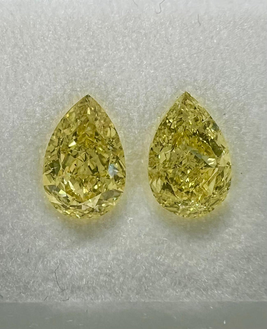 YELLOW Diamond, 1.60 Carat, PEAR Shape, SI1 Clarity