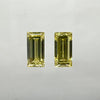 Yellow diamonds, 0.43 & 0.41 carats, baguette shape, VVS1 & VVS2 clarity