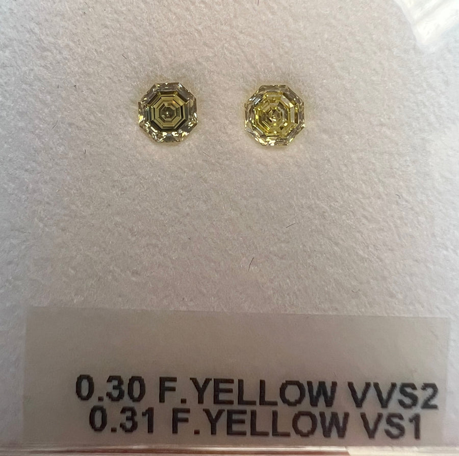 0.30 Carat OCTAGON Shape YELLOW Color Diamond