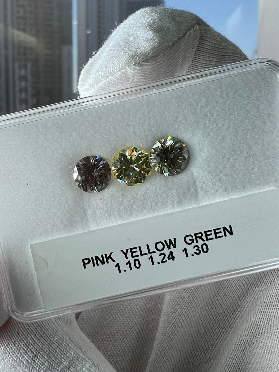 1.30 Carat ROUND Shape FANCY GRAYISH YELLOWISH GREEN Color Diamond