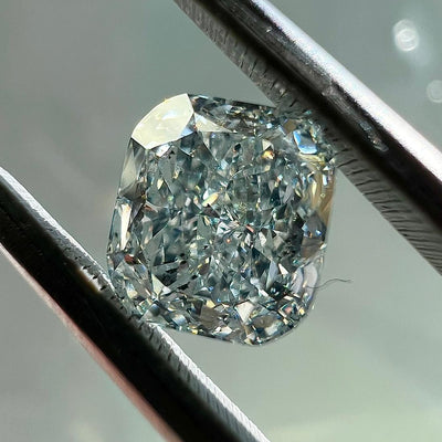 GREEN Diamond, 1.52 Carat, CUSHION Shape, SI2 Clarity