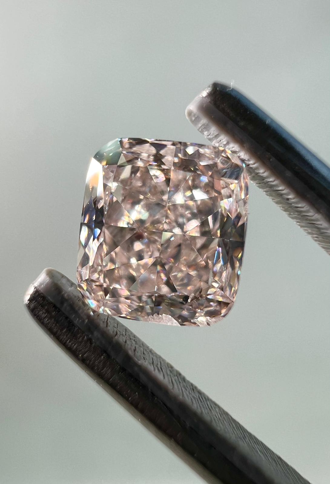 PINK Diamond, 1.01 Carat, CUSHION Shape, I1 Clarity