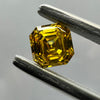 1.02 Carat ASSCHER Shape ORANGY YELLOW Color Diamond