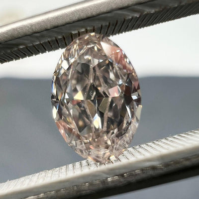 VERY LIGHT PINKISH BROWN Diamond, 0.58 Carat, OVAL Shape, VS2 Clarity