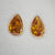 Yellowish orange diamonds, 0.48 & 0.44 carats, pear shape
